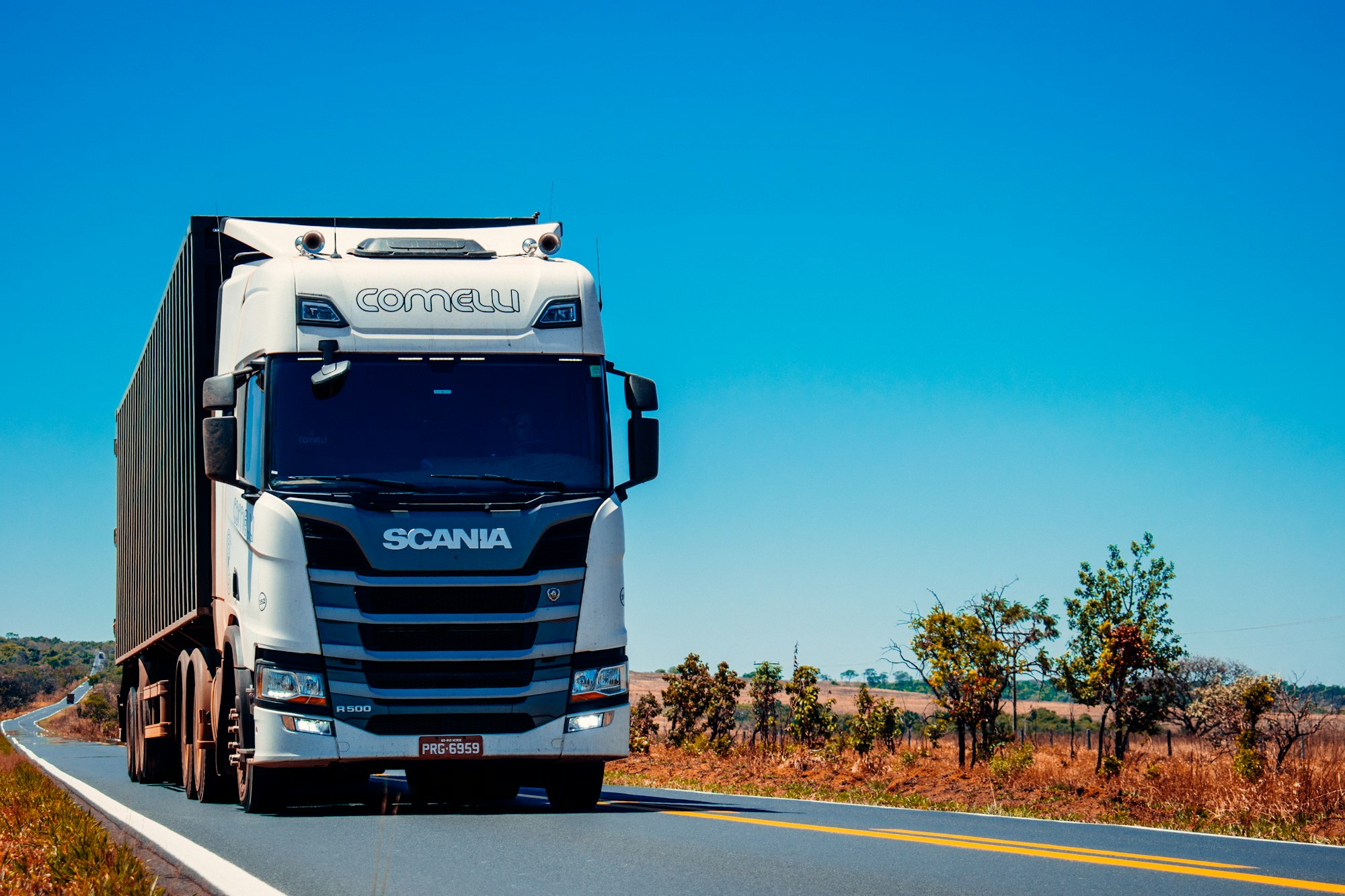 Delivery truck on the open highway